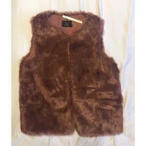 Beautiful  Rose colored Faux Fur Vest